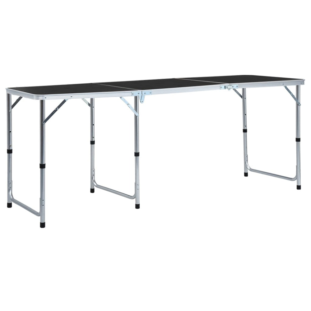 VIDAXL Camping Tabelle zusammenklappbar 180 x 60 cm Aluminiumgrau