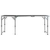 VIDAXL Camping Tabelle zusammenklappbar 180 x 60 cm Aluminiumgrau