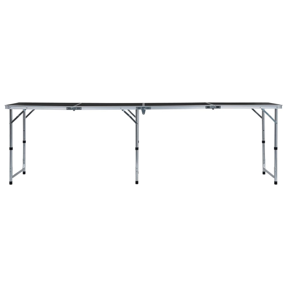 VIDAXL Camping Tabelle zusammenklappbar 240 x 60 cm Aluminiumgrau