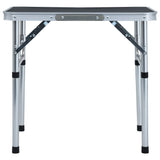 Vidaxl Camping -Tabelle zusammenklappbar 60 x 45 cm Aluminiumgrau