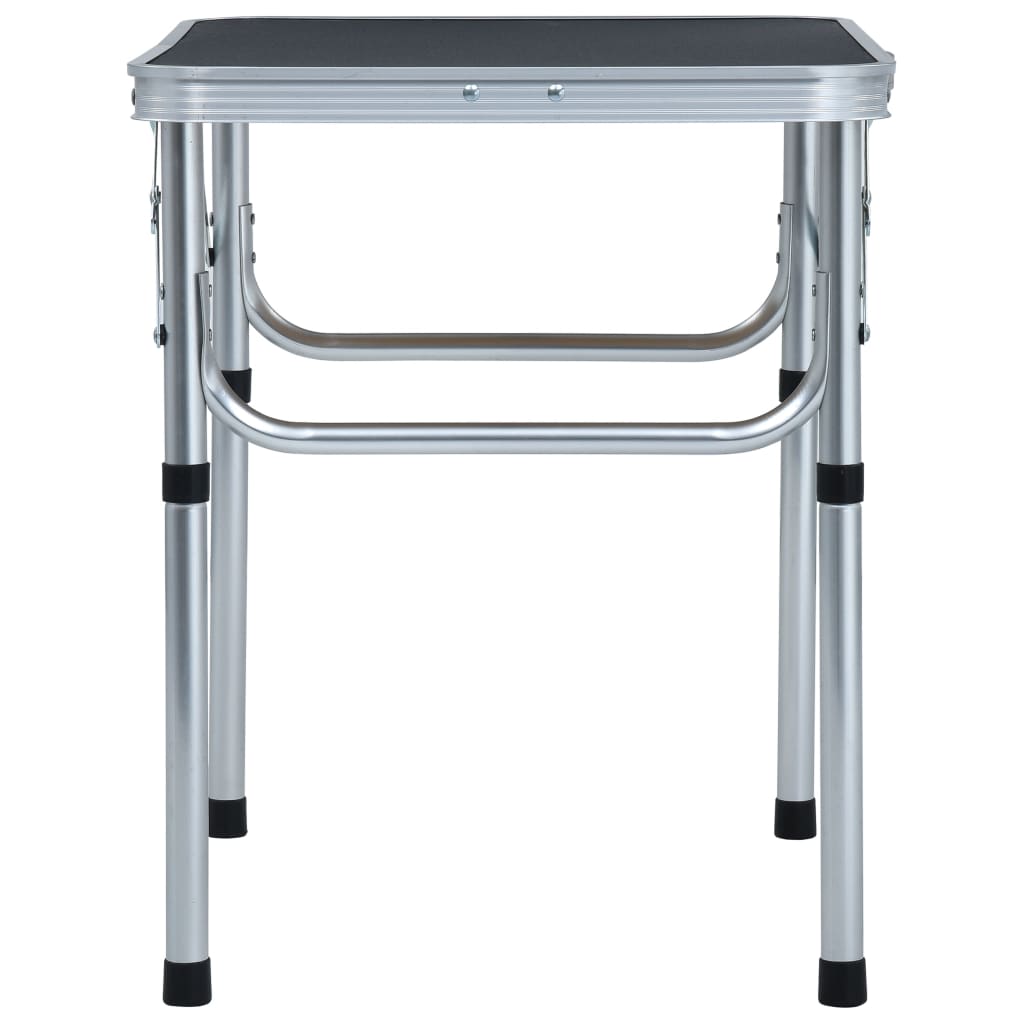 Vidaxl Camping -Tabelle zusammenklappbar 60 x 45 cm Aluminiumgrau