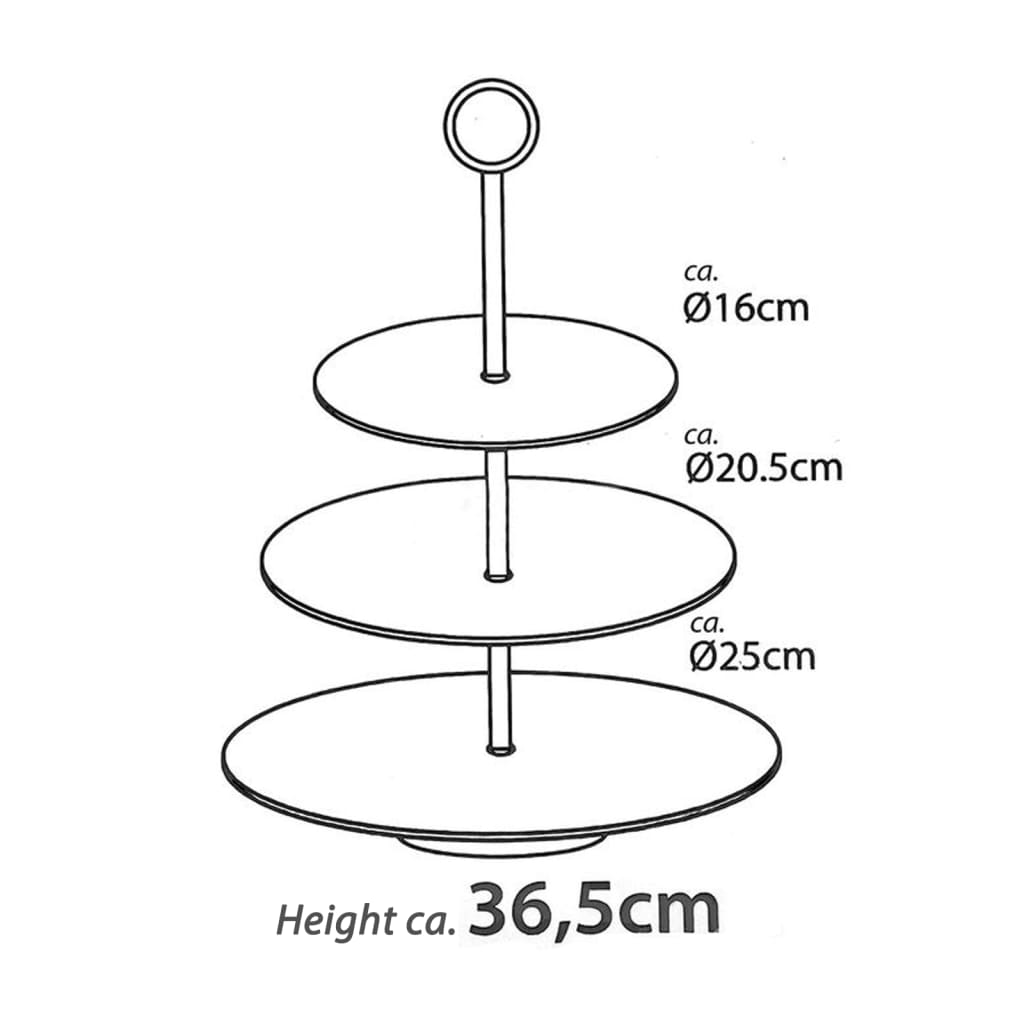 Ausgezeichnete Hausware Houseware Etagère 3-Layer 36,5 cm Edelstahl