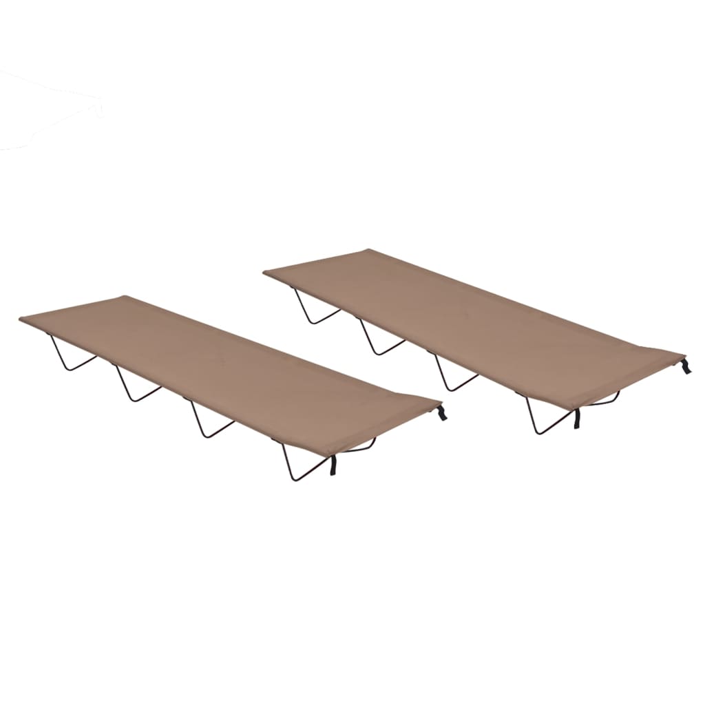 Vidaxl Campbetten 2 ST 180x60x19 cm Oxford Stoff und Stahltaupe