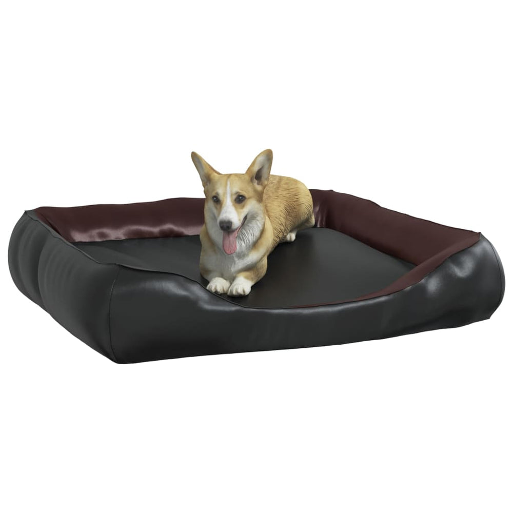 Vidaxl Hundekorb 105x80x25 cm künstliches Leder schwarz und braun