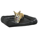Vidaxl Hundekorb 80x68x23 cm künstliches Leder schwarz