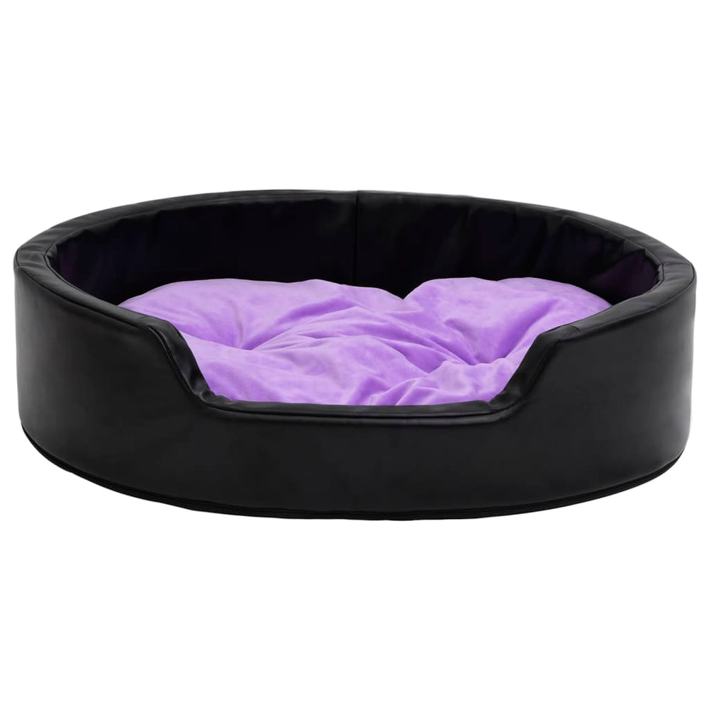 Vidaxl Hundkorb 99x89x21 cm Plüsch und künstliches Leder schwarz und lila