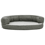 Vidaxl Hundebett Ergonomische Leinen-Look 75x53 cm Fleece Gray