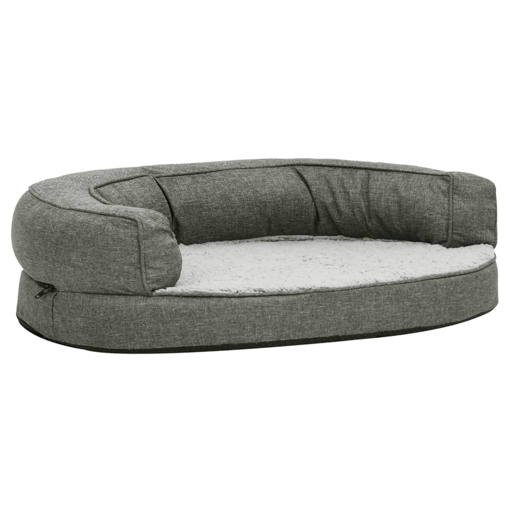 Vidaxl Hundebett Ergonomische Leinen-Look 75x53 cm Fleece Gray