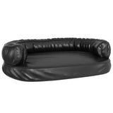 Vidaxl Hundkorb mit ergonomischem Schaum 75x53 cm künstliches Lederschwarz