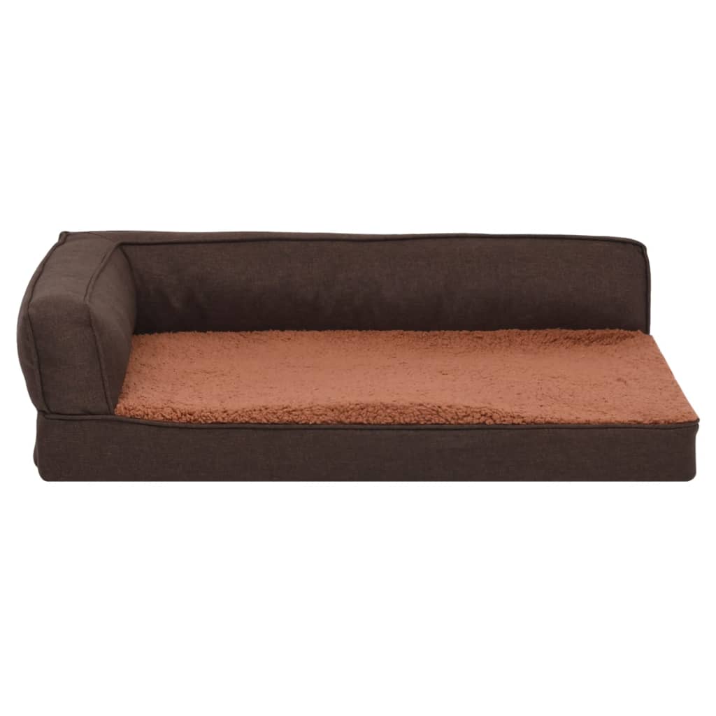 Vidaxl Hundebett Ergonomische Leinen-Look 75x53 cm Fleece Brown