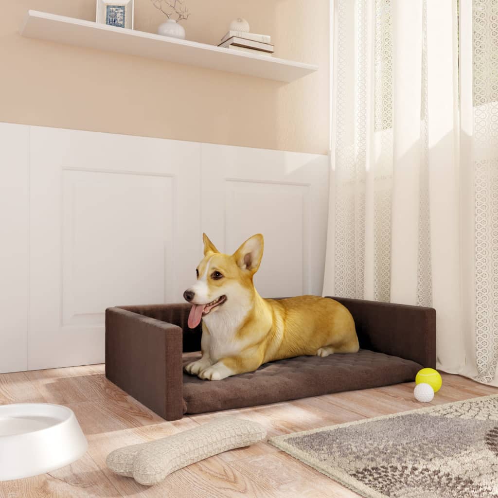 Vidaxl Car Dog Basket Leinen Look 70x45 cm braun