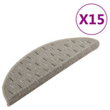 Vidaxl -Treppenmatten 15 ST 56x17x3 cm Grau
