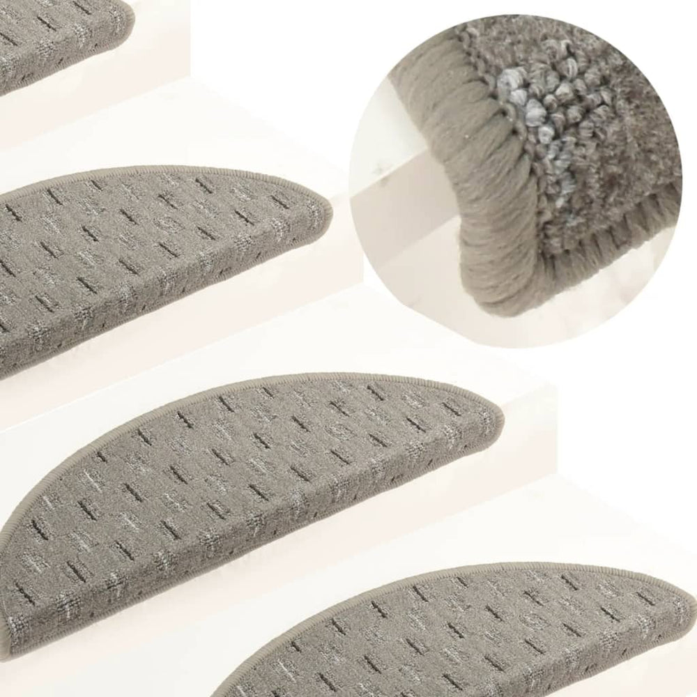 Vidaxl -Treppenmatten 15 ST 56x17x3 cm Grau
