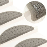Vidaxl -Treppenmatten 15 ST 56x17x3 cm Grau