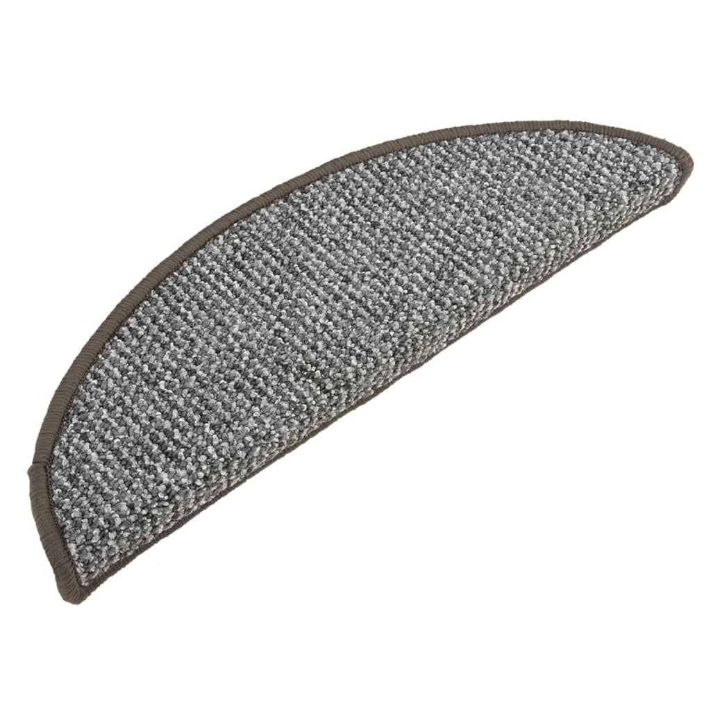 Vidaxl -Treppenmatten 15 ST 65x21x4 cm Grau
