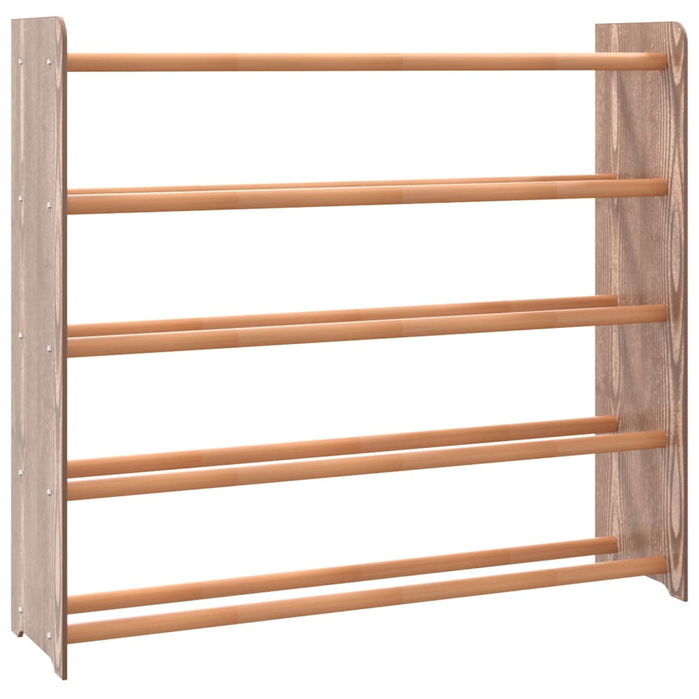 VIDAXL -Schuhregal 90x24x81 cm verarbeitetes Holzbraun