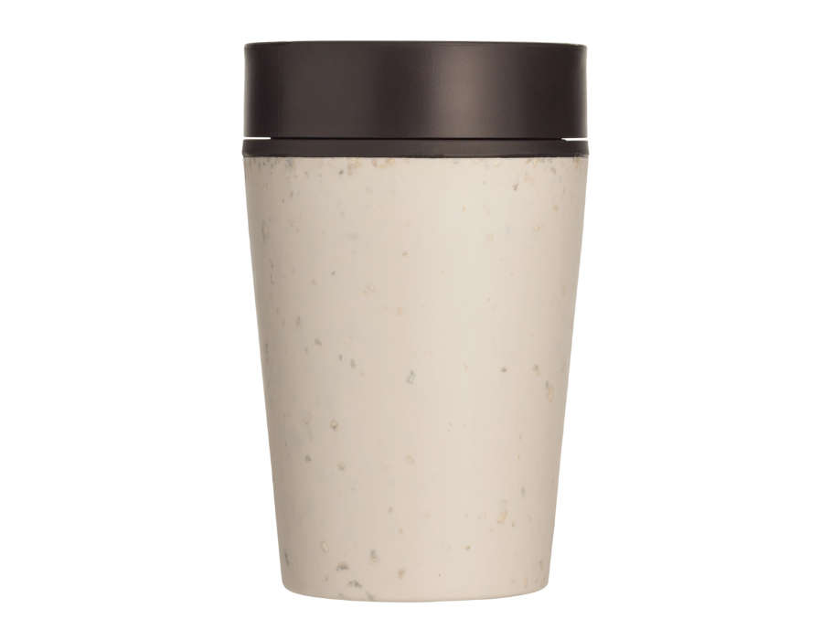 Rundkarte Co. Coffee Tasse Rundbecher 227 ml Creme Schwarz