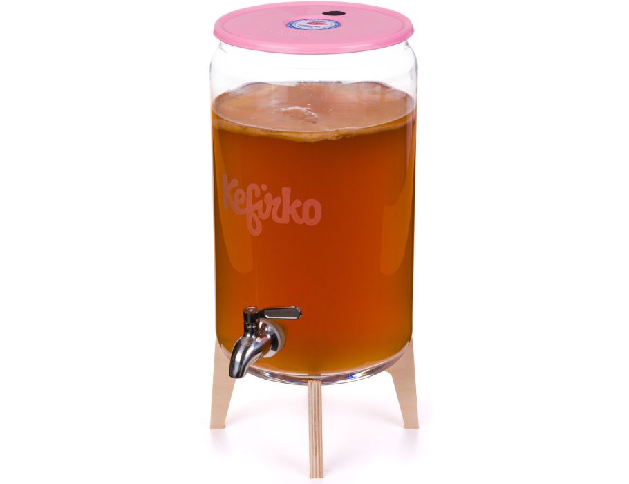 Kefirko Kombucha Glasglas auf einem Stativ