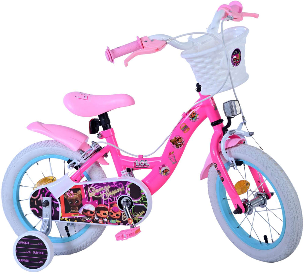 Lol Überraschung Kinderfahrrad - Mädchen - 14 Zoll - Pink - Zwei Handbremsen