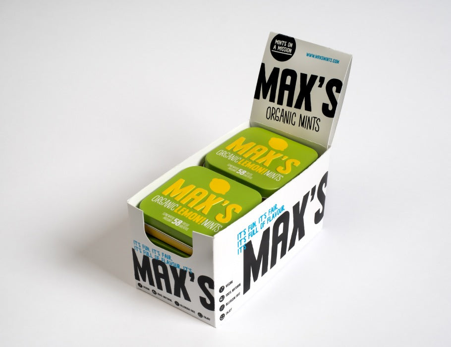 Max organische Mints Ingwer -Minzdisplay 8 Stücke (35gr)