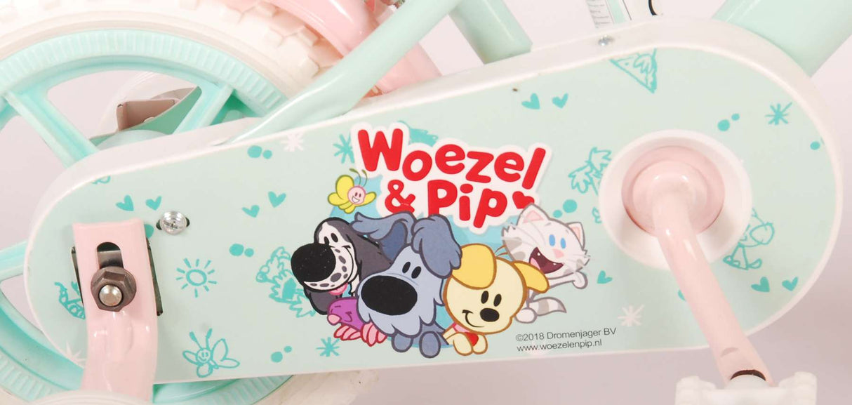 Woezel Pip Pip Children's Bike Girls 10 Zoll Minze Blau Pink Pink Pink