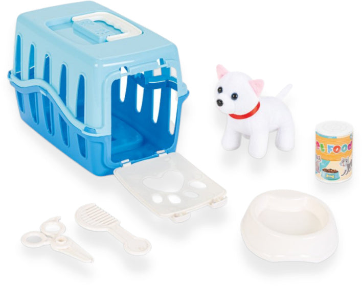 Pilsan kuschelige Katze mit Pflegehe Reiskorb Blau Weiß