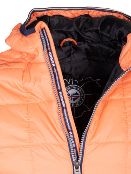 Arbaer Aaron gepolsterte Jacke Herrenkorallenorange Größe xl
