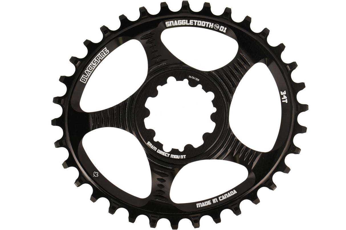 Schwarz -Grepp -Kette Top -Kette Top Snoggletooth Oval SRAM Spline 34 6 mm Versatz