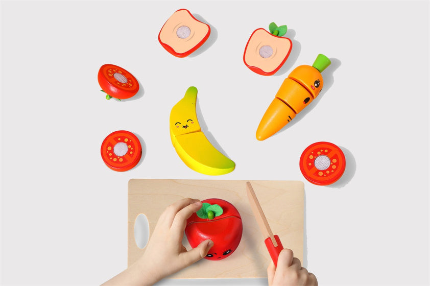 Dorjee Toy Snijset Holzfrucht und Gemüse