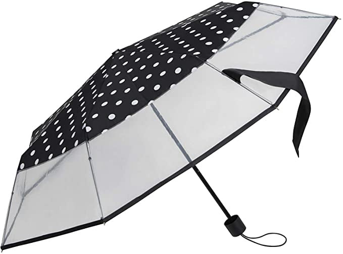 Falconetti Regenschirm 24 x 90 cm Polyester schwarz transparent