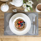 KitchenClet -Placemat 30 x 45 cm PVC Polyester Silbergrau