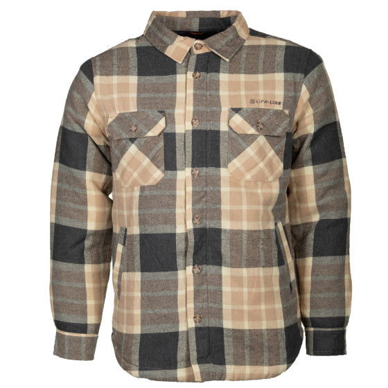 Life Line Jervis gepolsterte Flanellhemd Männer beige Größe xl
