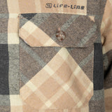 Life Line Jervis gepolsterte Flanellhemd Männer beige Größe xl