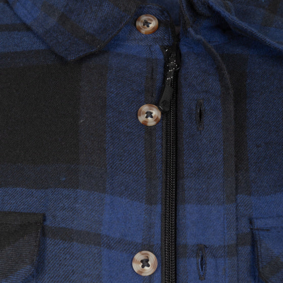 Life Line Jervis gepolsterte Flanellhemd Männer Blau Schwarze Größe 4xl
