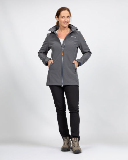 Lebenslinie Kya Softshell Parka Damen dunkelgrau Größe 3xl