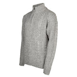 Lebenslinie Marcel Pullover Strick halb Zip Männer hellgrau Größe xxl