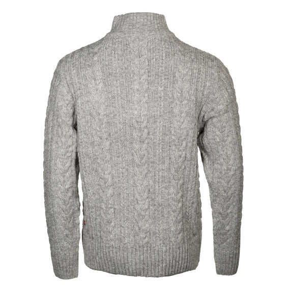 Lebenslinie Marcel Pullover Strick halbe Zip -Männer hellgrau Größe xl