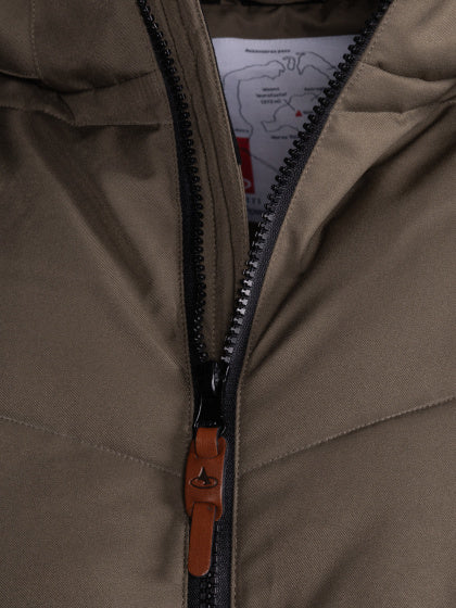 Maupiti Marck II gepolsterte Winterjacke Männer grau -Brown Größe L.