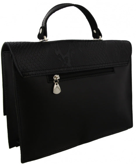 MH Bijoux-Umhängetasche Damen 28 x 21 x 5 cm Leder schwarz 2-Stück