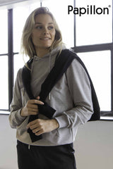 Papillon Sweat Hoody Baumwolldamen graue Größe l