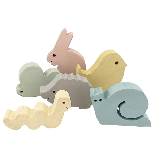 Papoose -Spielzeug Papoose -Spielzeug Pastellholz Garten 6pc