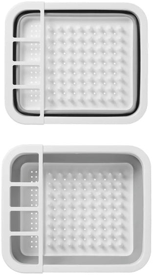 Prophlus Drain Rack Faltbar 31,5 x 36,5 x 13 cm grau weiß