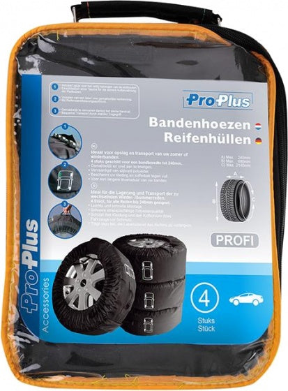 Proplus Profi -Reifenabdeckungen Set Ø68 cm 214 cm 240 mm Schwarz