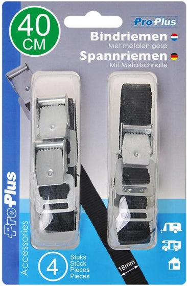 Proplus bindriards 18 x 400 mm Polyester schwarz 4 Teile