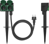 Proplus Garden Socket Schuko 2-fach 2 Meter 3x2,5 mm² Schwarz