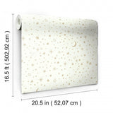 Mitbewohner selbstadhäsive Tapete Twinkle Sterne 52 x 500 cm Weiß Gold