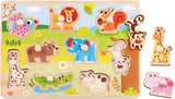 Toky Toy Pädagogische Holzform-Puzzle-Tiere 10-Stück
