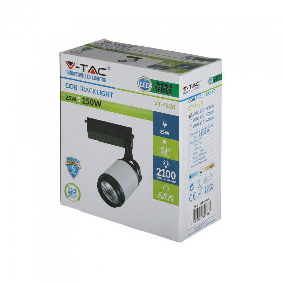 V-TAC Railspot VT-4528 LED 25W 6000K 2100 lm Aluminium Schwarz