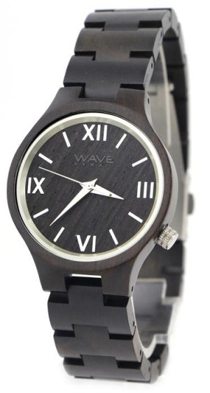 Wave Hawaii Watch Citizen Miyota Damen 3,5 cm Holz schwarz