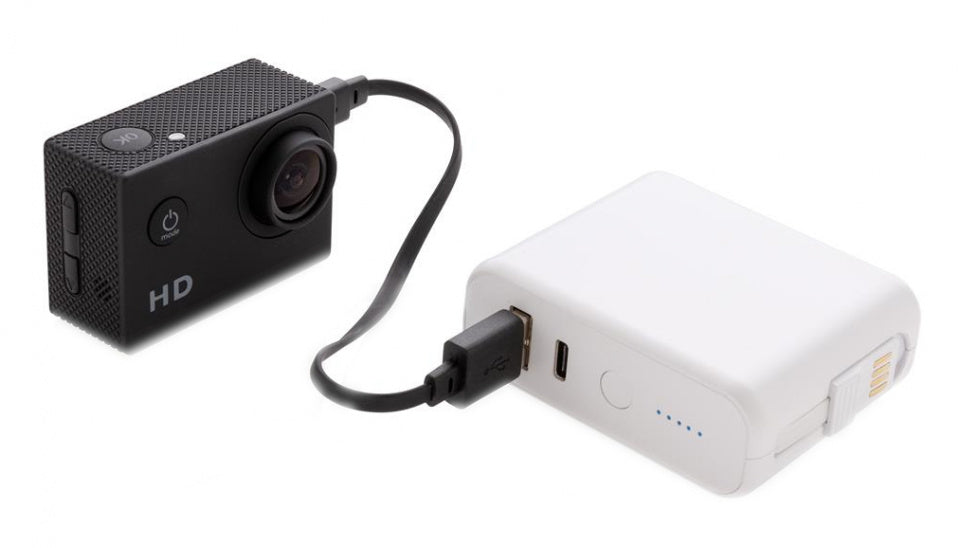 XD Collection Powerbank mit drahtlosen Ladegerät 7,2 cm weiß